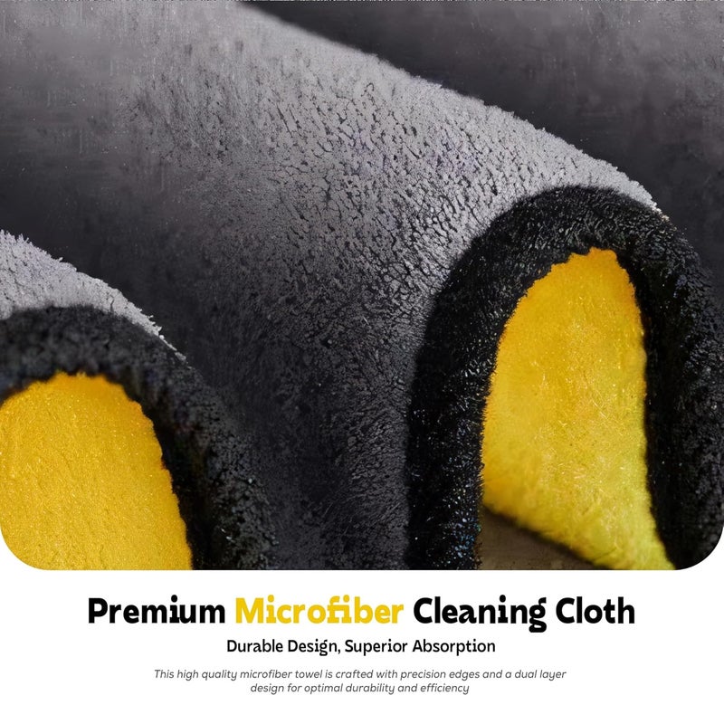 MIORAH Microfiber Cleaning Cloth for Car & Home | Ultra Soft Dusting & Glass Cleaning Cloth – Lint-Free & Reusable (35x75cm-2Pc) - Image 3