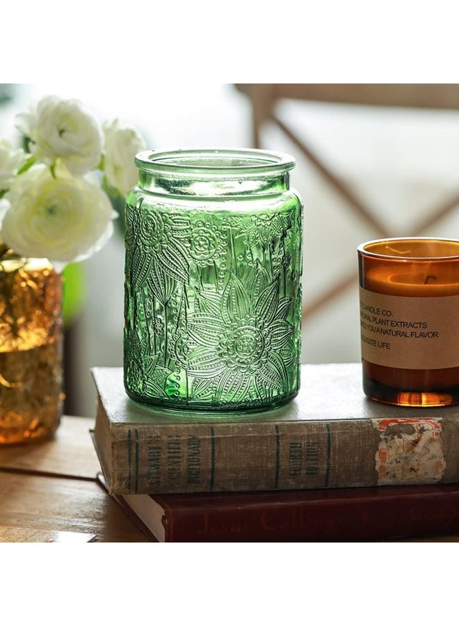 Vintage Glass Jar, Sunflower Storage Jar, 23.7 FL OZ Glass Jar with Solid  Lid, Glass Food Storage Canister for Kitchen, Laundry Detergent, Coffee, Candy Jar Cute Jar - Image 3