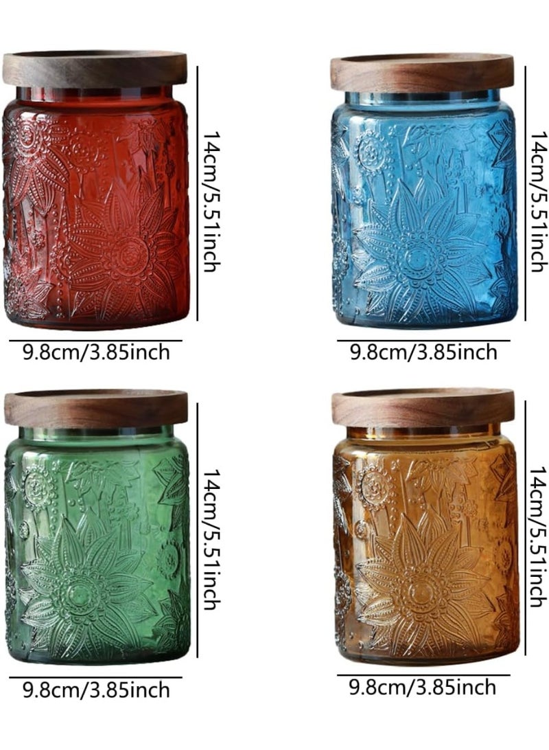 Vintage Glass Jar, Sunflower Storage Jar, 23.7 FL OZ Glass Jar with Solid  Lid, Glass Food Storage Canister for Kitchen, Laundry Detergent, Coffee, Candy Jar Cute Jar - Image 2