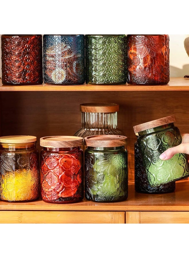 Vintage Glass Jar, Sunflower Storage Jar, 23.7 FL OZ Glass Jar with Solid  Lid, Glass Food Storage Canister for Kitchen, Laundry Detergent, Coffee, Candy Jar Cute Jar - Image 5