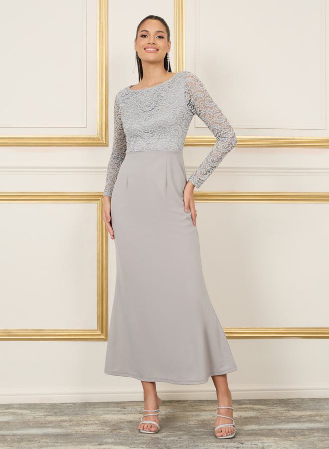 Styli Lace Bodice Column Dress  - Image 1