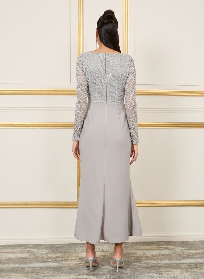 Styli Lace Bodice Column Dress  - Image 4