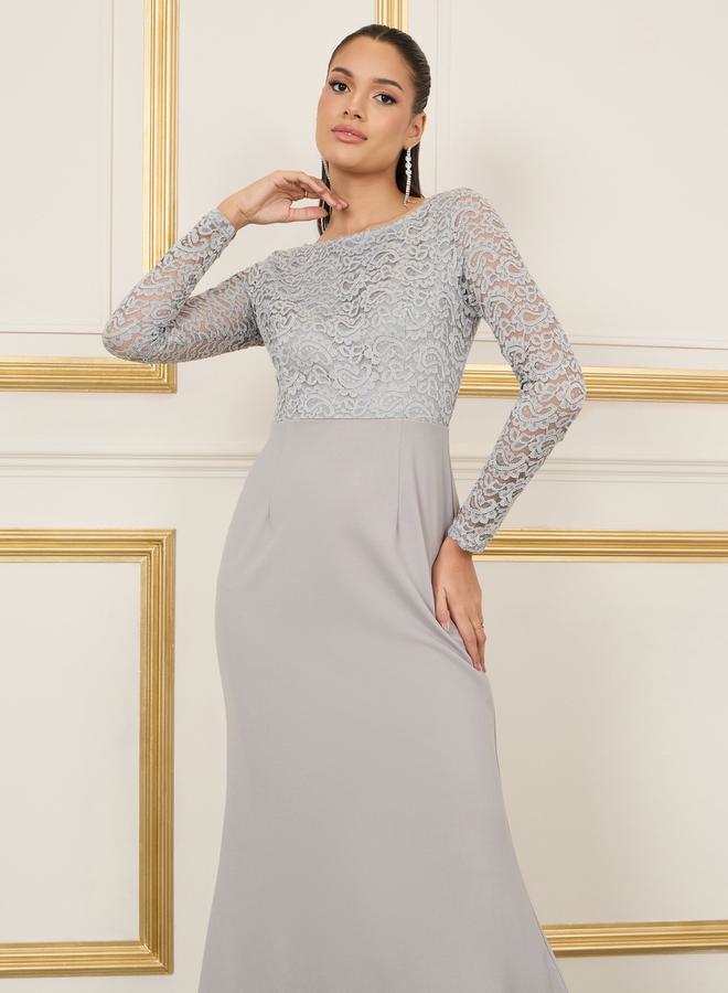 Styli Lace Bodice Column Dress  - Image 2