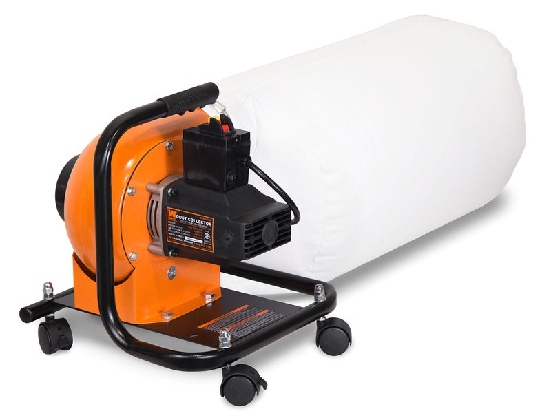 WEN Woodworking Dust Collector, 5.7-Amp Motor with 12-Gallon Bag, Mobile Base, and Optional Wall Mount (DC3401) - Image 3