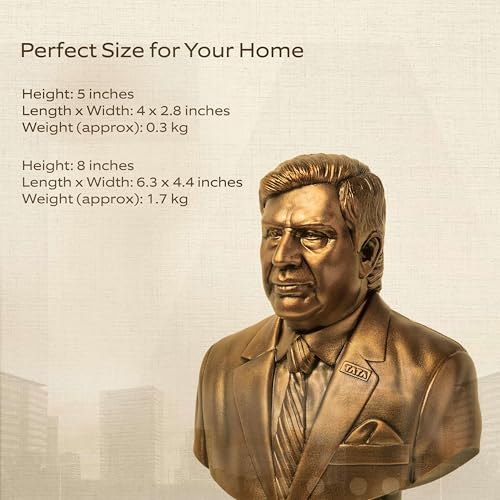 SILAII Ratan Tata Sculpture - 5 Inch Antique Bronze Finish - Handcrafted Iconic Leader Statue for Home Decor, Office Desk, Gift for Followers of Ratan Tata (5 Inch) - Image 5