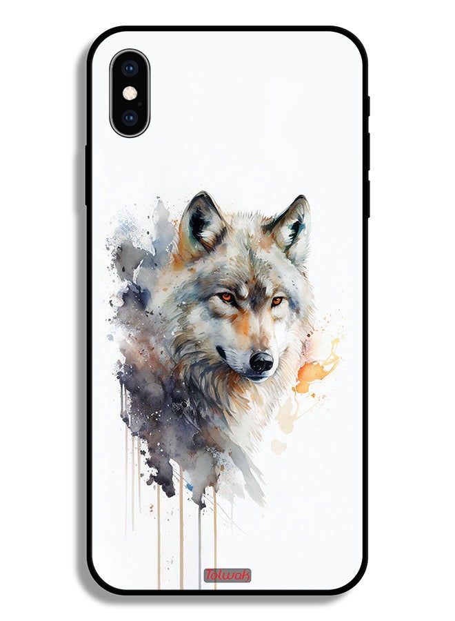 Tolwak Apple iPhone XS Protective Case Wolf Abstract Art - Image 2