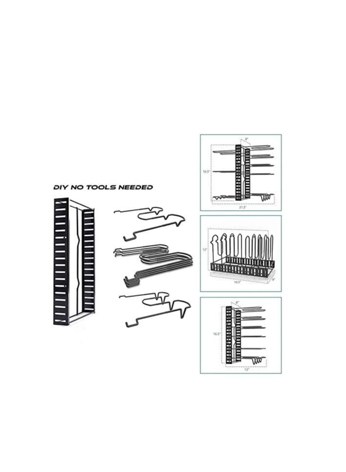 Womdee Metal Pan Organizer Rack,Pots and Pans Organizer,Pantry & Kitchen Cabinet Organizer,Lids, Dishes, Pot and Pan Organizer, Horizontal & Vertical Pot Rack with 3 Use Methods - Image 2
