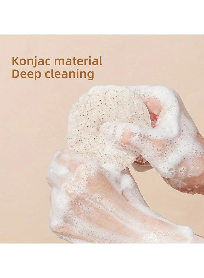 ORiTi 1pc Facial Sponge For Deep Cleansing & Gentle Exfoliating - Konjac Material Exfoliating Pads For Removing Dead Skin, Dirt And Makeup - Bathroom Accessories - Image 3