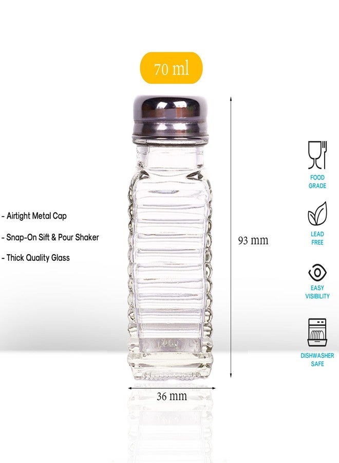 1st Choice Salt and Pepper Shakers with Stainless Tops Set of 2 (Striped rectangular Shakers) - Image 2