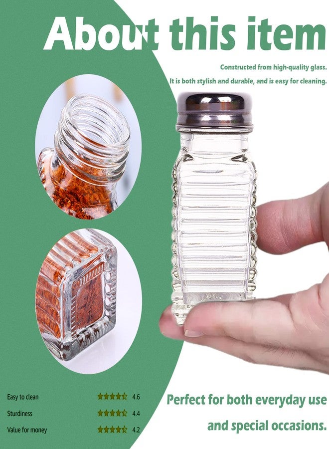 1st Choice Salt and Pepper Shakers with Stainless Tops Set of 2 (Striped rectangular Shakers) - Image 4