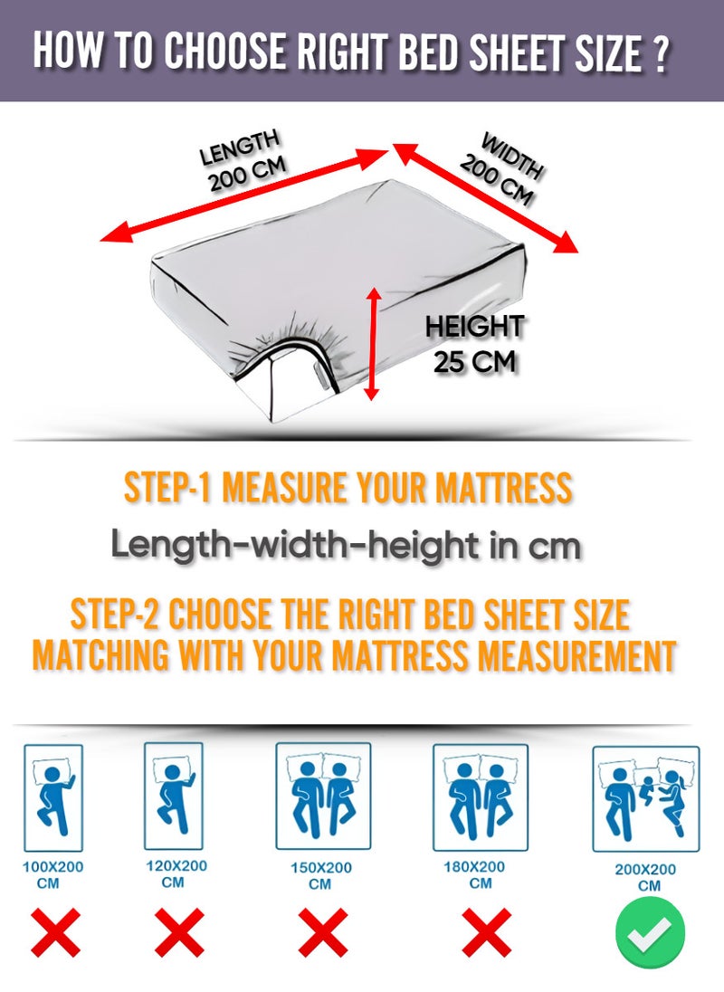 Blueberry Maroon Extra Deep Pocket Bed Sheet Cotton 3 Piece Sheet Set 200x200+25cm - Image 3