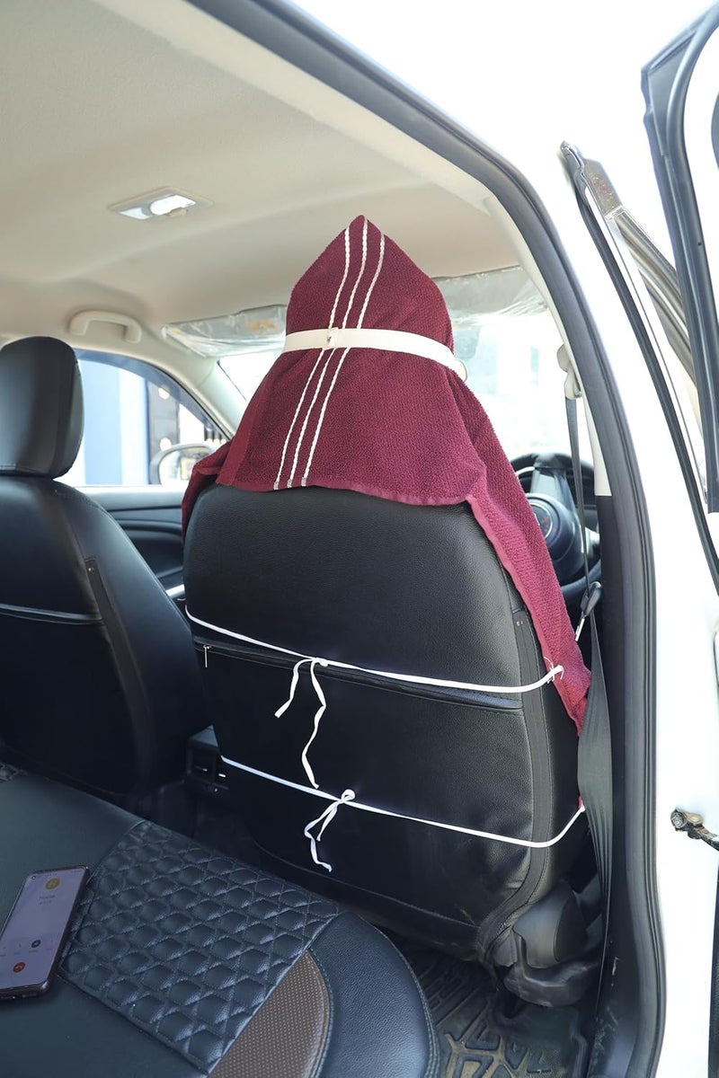 DANSHREE All car seat Towel ALLOFFICE Chair Towel with Tie Knot 550 GSM Pack of 1 Original Product AS PER Picture Shown Marron - Image 4