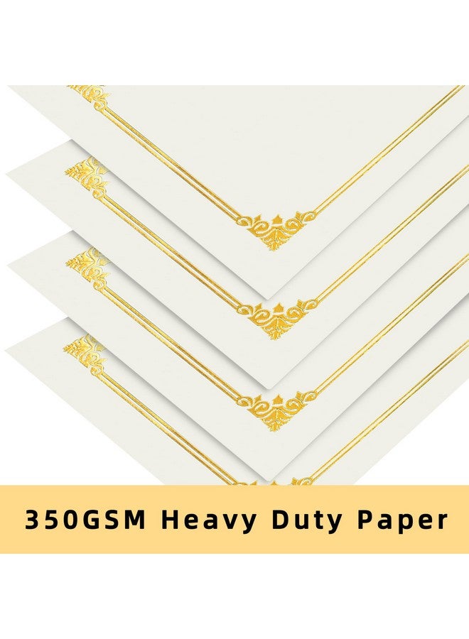 هاوتوكو 30 عبوة من حاملي الشهادات، مجلدات الدبلومات البيضاء، أغلفة الشهادات مع حدود من ورق الذهب للخطاب بحجم 8.5 × 11، ورق مقوى، جائزة، وثيقة، تخرج - Image 4