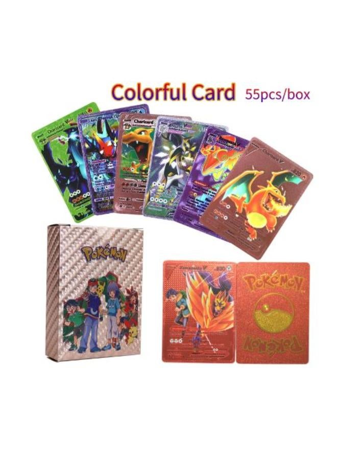 بطاقة بوكيمون روز جولد البلاستيكية بألوان قوس قزح 25 قطعة