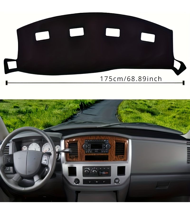 Dashboard Cover Compatible With Dodge RAM 1500 2500 3500 Models 1998 2001 Black - Image 2
