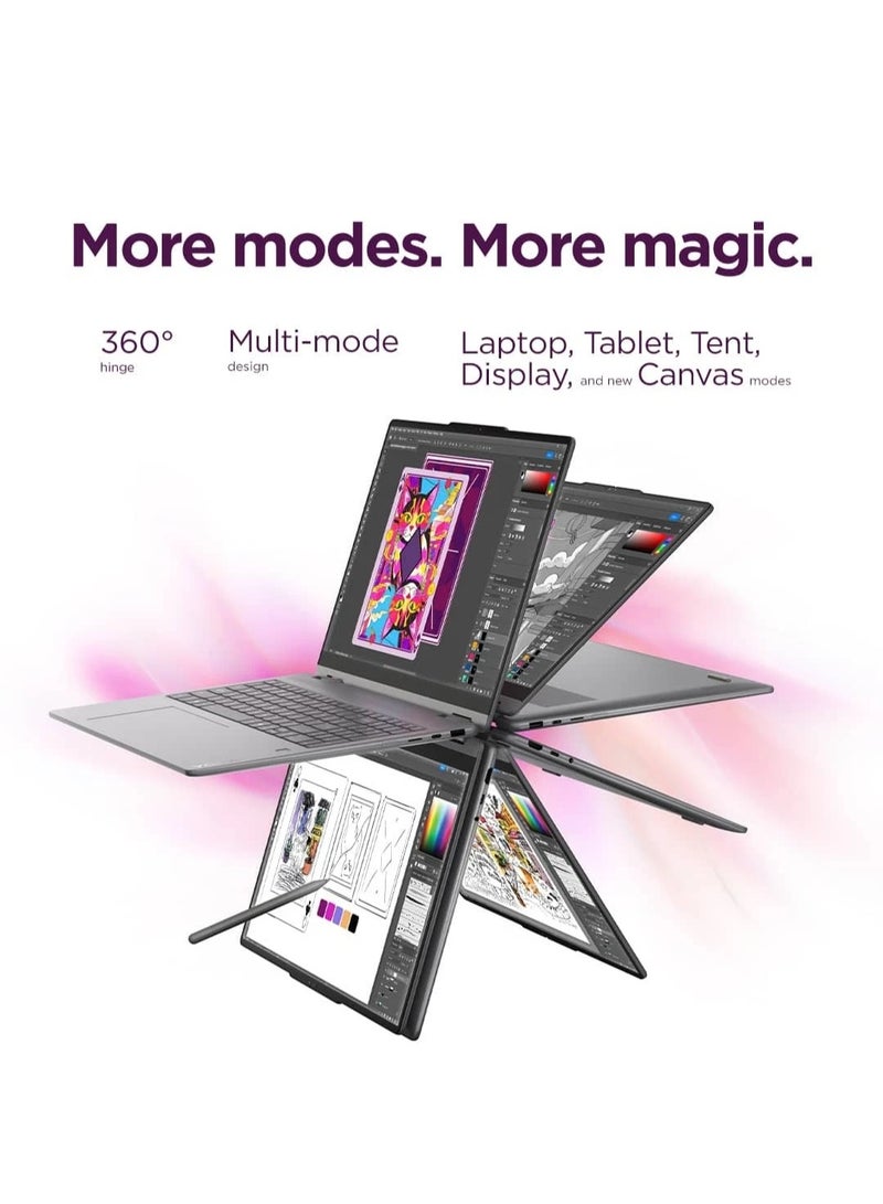 Lenovo Yoga 7i 2-in-1 16" 2K IPS Touchscreen Laptop, Intel Core Ultra 7 355 Processor, 16GB RAM, 512 SSD, Intel Graphics, Windows 11, 360° Convertible, Luna Grey with 64GB USB English Luna Grey - Image 2
