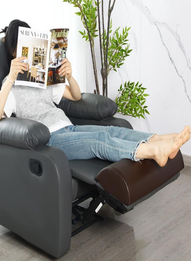 HOMBYS وسادة استراحة الساق من جلد PU من هومبيس، وسادة قدم داعمة للساقين، وسادة قدم لمقعد الاسترخاء، وسادة الساق نصف القمر متعددة الاستخدامات ووسادة دعم أسفل الظهر للسرير، الكرسي، الأريكة - 23"x10"x4" - Image 5