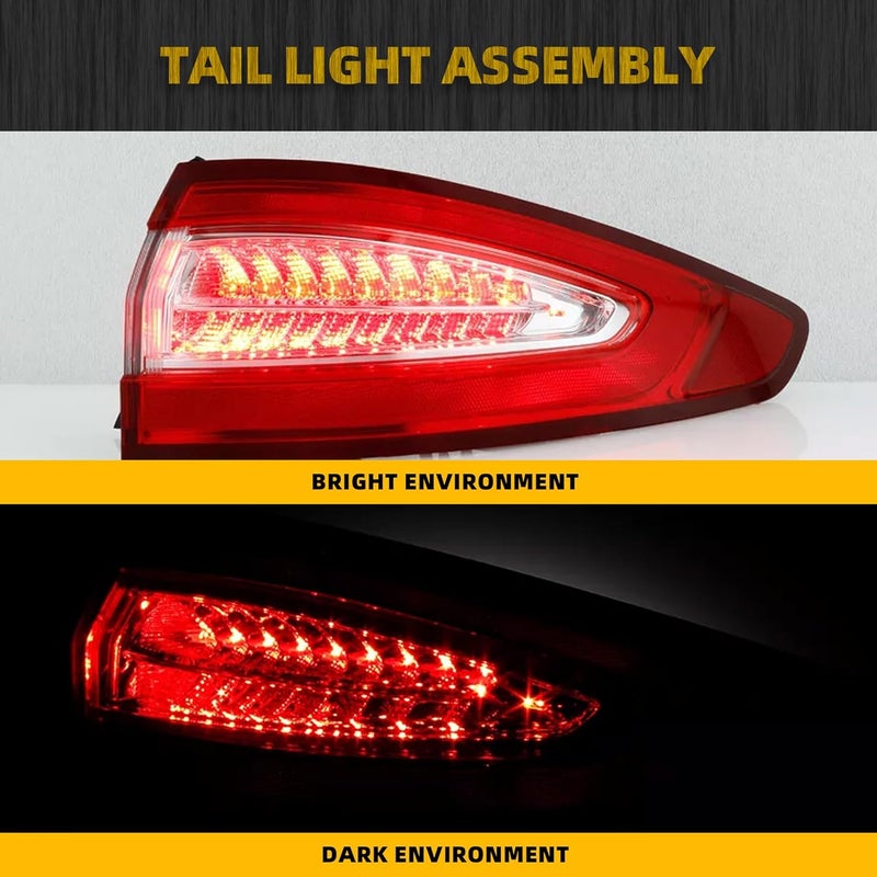 Dasbecan Right Passenger Side Tail Light for 2013-2016 Ford Fusion S SE LED Rear Lamp - Image 2