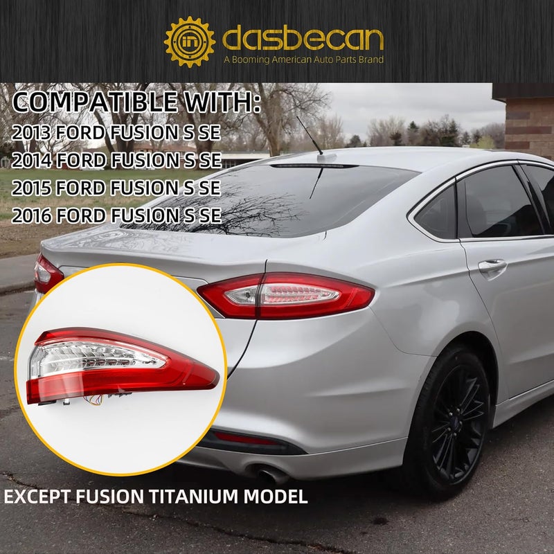 Dasbecan Right Passenger Side Tail Light for 2013-2016 Ford Fusion S SE LED Rear Lamp - Image 3