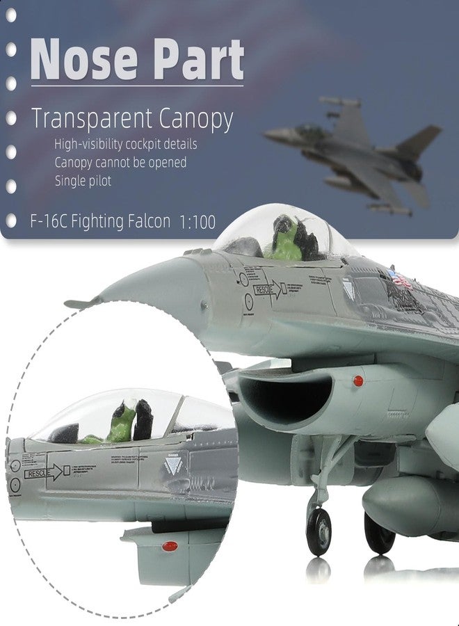 NUOTIE 1/100 F-16C Fighting Falcon Fighter Model Metal DieCast Aircraft Jet Kit Fighter Plane Model Military Airplane for Collection and Gift - Image 3