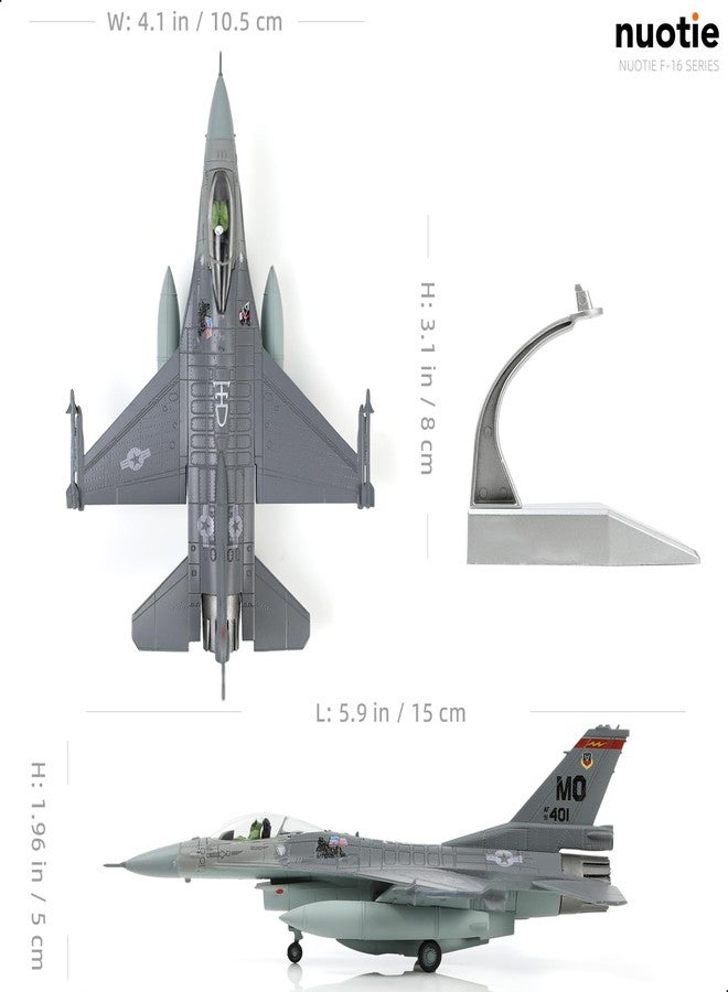 NUOTIE 1/100 F-16C Fighting Falcon Fighter Model Metal DieCast Aircraft Jet Kit Fighter Plane Model Military Airplane for Collection and Gift - Image 2