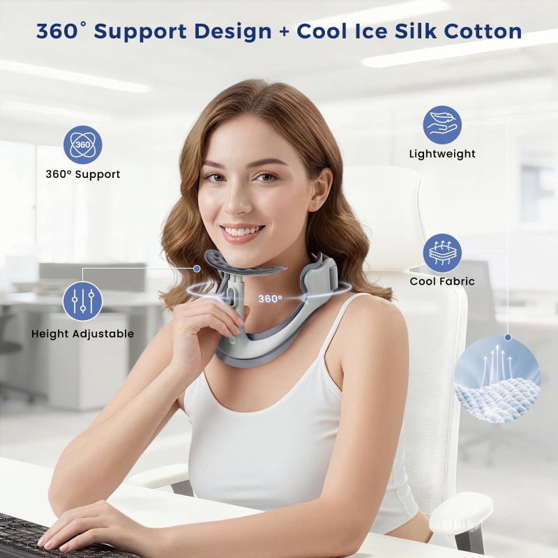 Owlprince Posture Corrector for Neck & Cervical Spine Alignment - 360Â° Adjustable Neck Collar with 28 Levels, Memory Foam Support for Pain Relief, Tech Neck, Hump & Forward Head Posture - Image 3