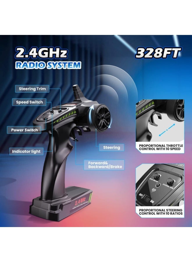 DEERC Remote Controlled Car 1:10 Scale Fast Brushless, 4WD 60+ KM/H High Speed, 2.4Ghz Off-Road RC Crawler 40+ Minutes Playtime - Image 3