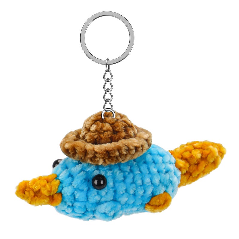 Dalycro Platypus Keychain Cute Hand-Knitted Plush Keychain Adorable Decor for Women Birthday Gifts (Platypus, 1) - Image 1