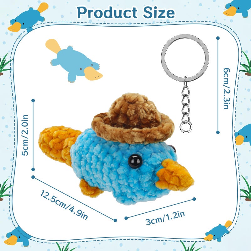 Dalycro Platypus Keychain Cute Hand-Knitted Plush Keychain Adorable Decor for Women Birthday Gifts (Platypus, 1) - Image 2