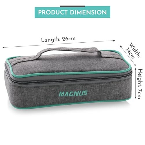Magnus Glock Linen Glass Lunch Box with Flat Pouch and Detachable Clip, Includes 2 Square Airtight, Leakproof, Microwave Safe Borosilicate Glass Containers, 320 ML Each - Premium Lunch Boxes - Image 3
