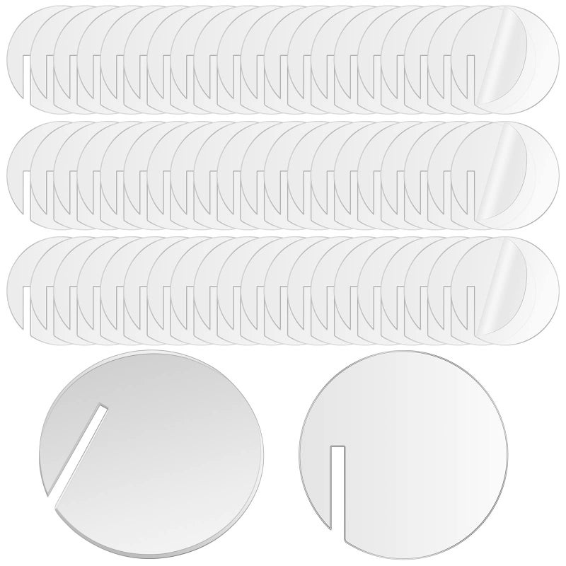 Amyhill 60 Pcs Acrylic Drink Tags Party Drink Tag Circles Hearts Acrylic Markers Wine Glass Disc Blank DIY Label for Rim of Glass Champagne ClearRound