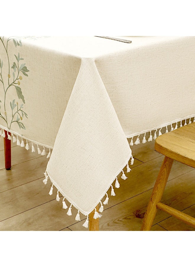 Table Cloth for Dining Table, Tassel Wrinkle Free Table Cover, Outdoor Table Cloth, Rectangle Tablecloth for Kitchen Dining Party White - pzsku/Z134E32DDE0E894941C4FZ/45/_/1741069733/297bd1a6-79f6-491c-becc-f5018174a9ec