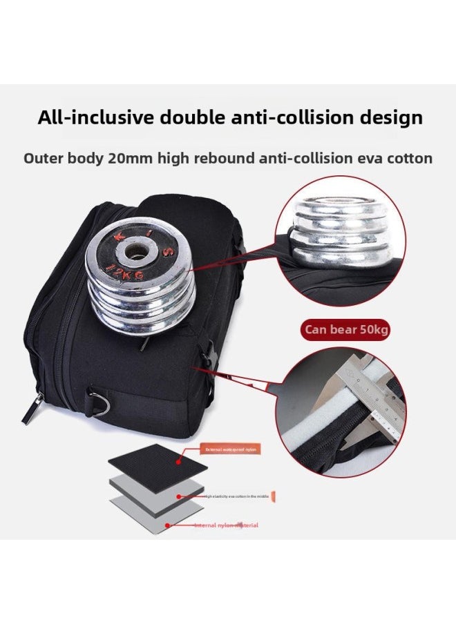 Generic - Cwatcun Hong Kong Shoulder Camera Bag Canvas Water-repellent Large Capacity Backpack SLR Set Camera Backpack-Color:Cw+d30+black (1 Machine, 2 Mirrors + One Pack For Dual Use + Upper And Lower Compartments + Water-repellent And Anti-collision + Lifetime Warranty) - Image 1