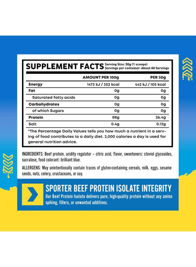SPORTER Beef Protein Isolate – Blue Raspberry, 4 LB | Hydrolyzed Beef Protein Powder with Complete Amino Acid Profile & High Protein Content - Image 4