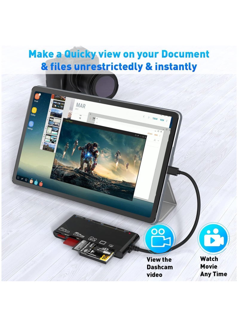 Y&D - USB 3.0 Memory Card Reader Upgraded Extension 7 in 1 Multi-Card Adapter 5Gbps Read Write for SD SDXC SDHC CF CFI TF XD Micro MS MMC UHS-I Windows Mac OS Linux - Image 1