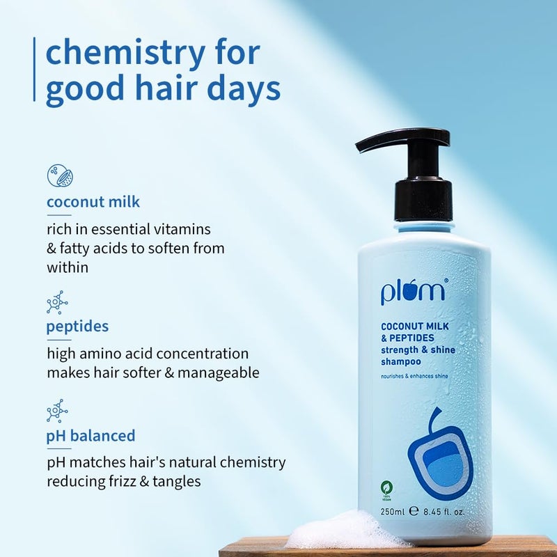 Plum Coconut Milk & Peptides Strength & Shine Shampoo | 500 ml | Full - Size - Image 5