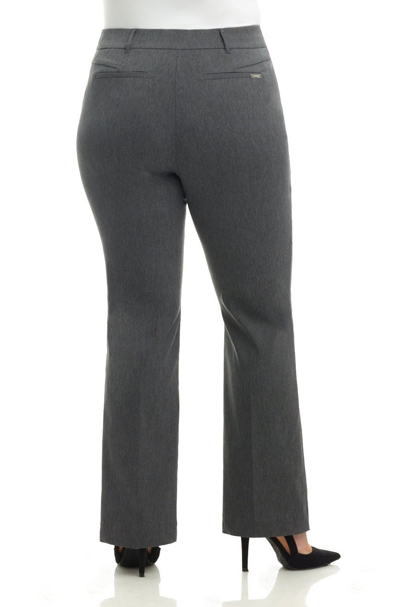 Rekucci Curvy Woman Ease into Comfort Barely Bootcut Plus Size Pant (16W, Charcoal) - Image 2