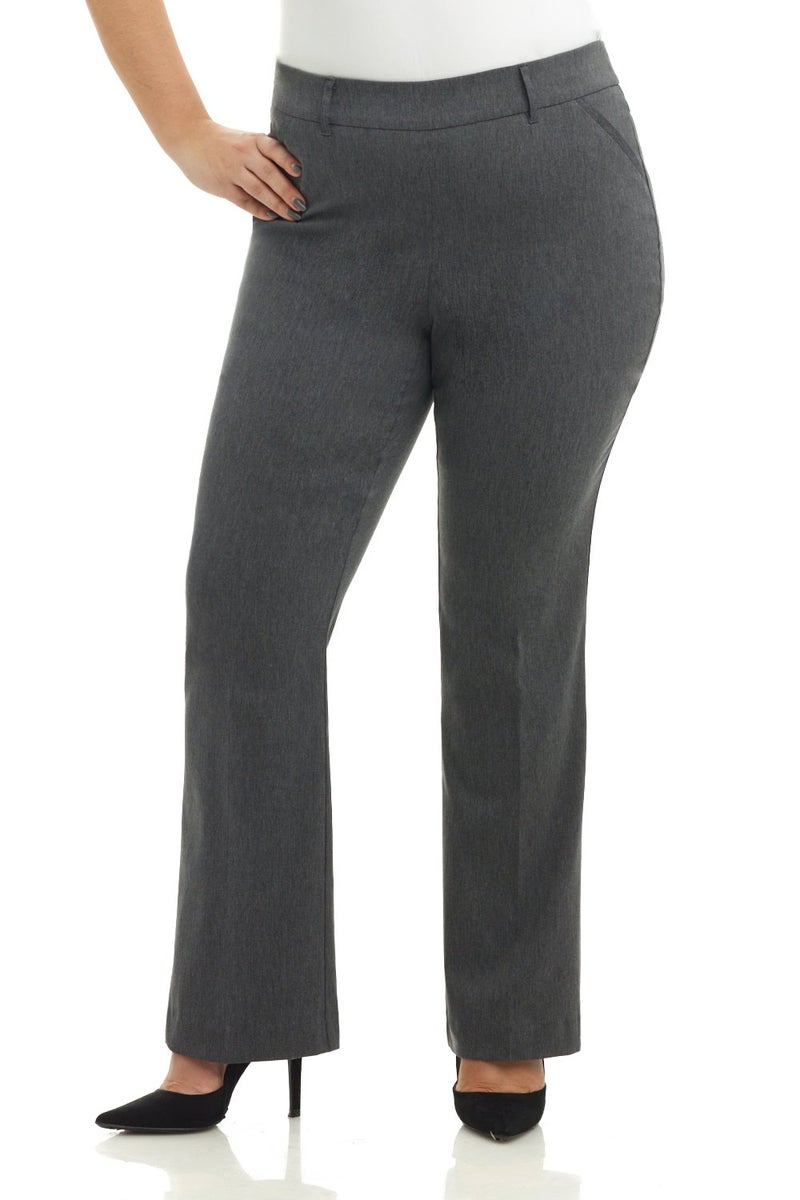 Rekucci Curvy Woman Ease into Comfort Barely Bootcut Plus Size Pant (16W, Charcoal) - Image 5