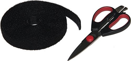ENVISIONED Reusable Hook & Loop Strong Grip Fastener Roll 1" x 16' (1" Wide, 16 Feet Long) Cut it to Your Desired Length - Black - Image 2