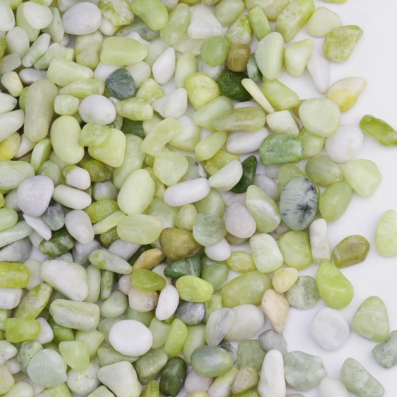 Pulovin 5 lbs Jade Pebbles for Indoor Plants, Decorative Pebbles for Bamboo, Vase, 3/8" Plant Gravel for Pots Indoor, Highly Polished Small River Rocks - Image 1