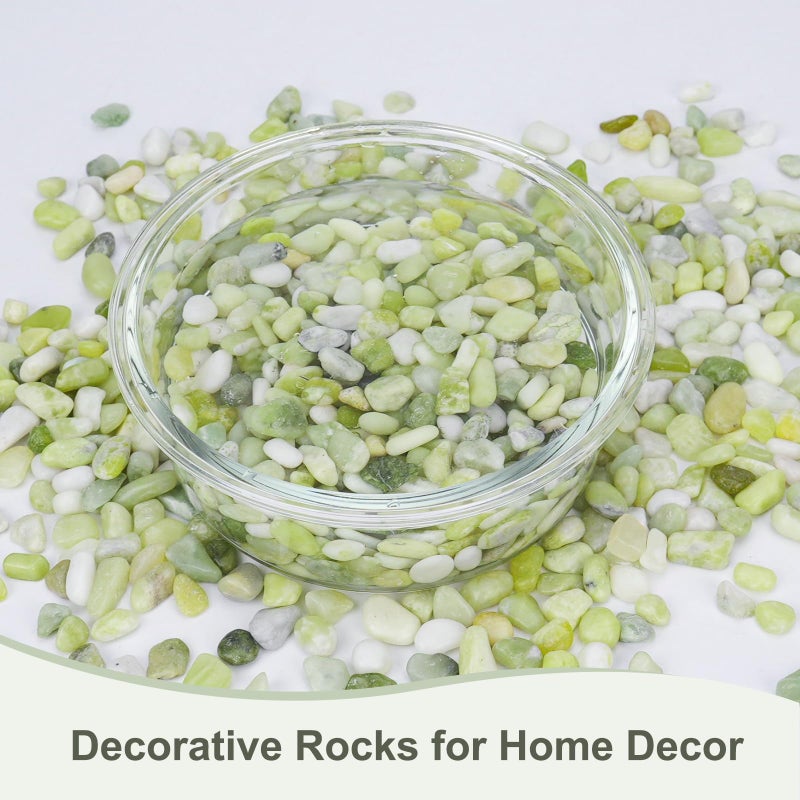 Pulovin 5 lbs Jade Pebbles for Indoor Plants, Decorative Pebbles for Bamboo, Vase, 3/8" Plant Gravel for Pots Indoor, Highly Polished Small River Rocks - Image 4