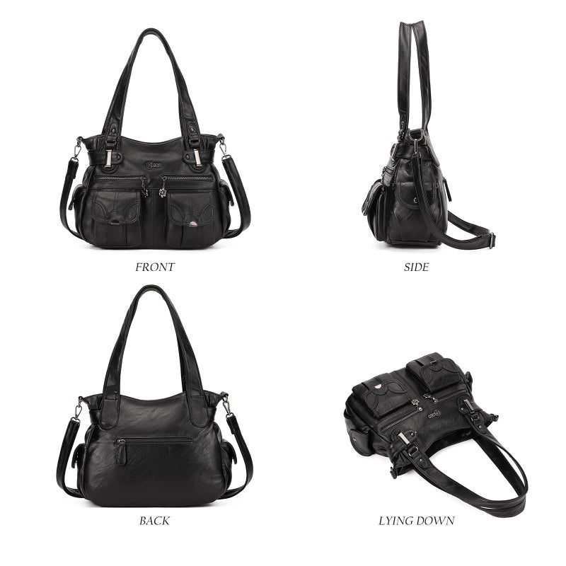 KL928 Purses and Handbags for Women Large Hobo Shoulder Bags Soft PU Leather Multi-Pocket Tote Bag - Image 3