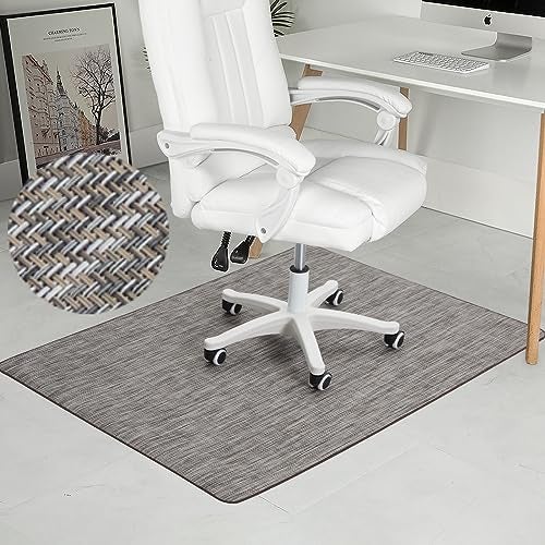 RccugmatS Chair Mat for Hardwood  Tile Floor 47 x 52 Heavy Duty Office Chair Mat for Rolling Chairs Anti Slip NonCurve Floor Protector for Home Office Gray Brown