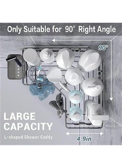 HOOKOR Corner Shower Caddy, Adhesive Shower Corner Organizer Shelves, No Drilling Stainless Steel Shower Storage Rack with Hooks&Toothpaste Holder for Bathroom and Kitchen,3 Pack  - Image 5