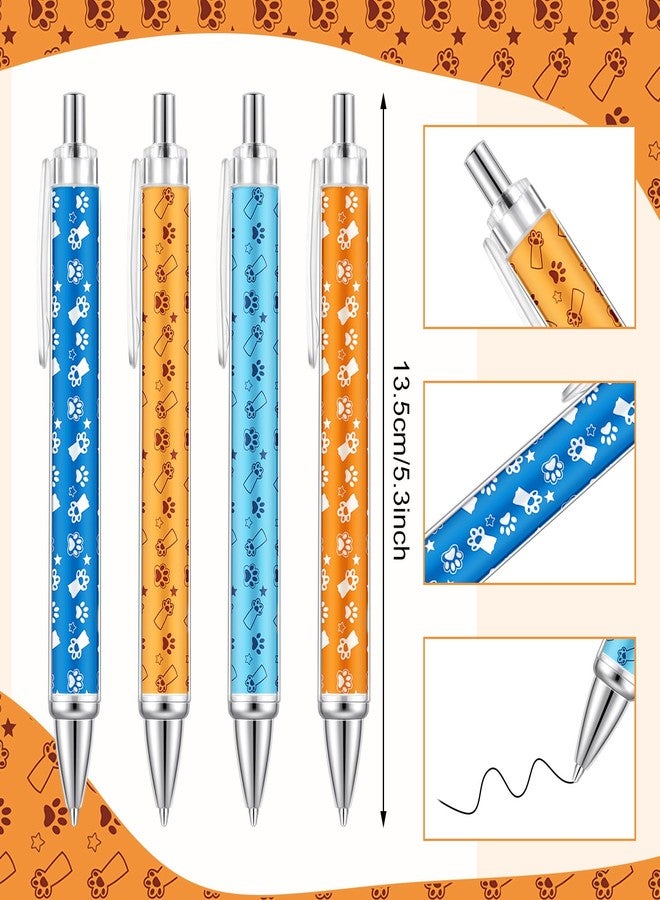 Sayglossy 24 Pcs Blue Dog Pens Navy Brown Tan Orange Paw BallPoint Pens Bulk Fancy Retractable Blue Dog Party Favors for Christmas Gifts Birthday Office Classroom Supplies - Image 3