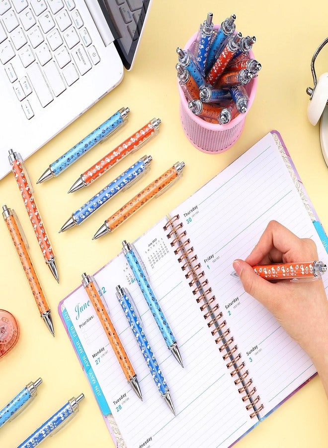 Sayglossy 24 Pcs Blue Dog Pens Navy Brown Tan Orange Paw BallPoint Pens Bulk Fancy Retractable Blue Dog Party Favors for Christmas Gifts Birthday Office Classroom Supplies - Image 2
