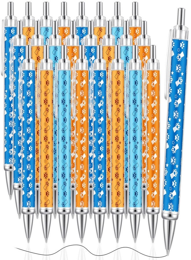 Sayglossy 24 Pcs Blue Dog Pens Navy Brown Tan Orange Paw BallPoint Pens Bulk Fancy Retractable Blue Dog Party Favors for Christmas Gifts Birthday Office Classroom Supplies - Image 1