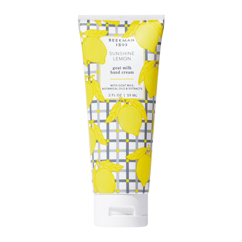 Beekman 1802 Goat Milk Hand Cream â€“ Sunshine Lemon â€“ Scented â€“ 2 oz â€“ Moisturizing Hand Lotion for Dry Skin â€“ Non-Greasy â€“ Sensitive Skin Safe â€“ Cruelty Free - Image 1
