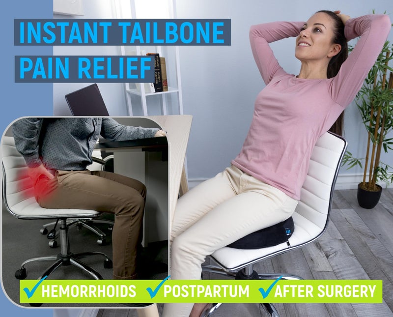 Ergonomic Innovations PT ENDORSED Donut Pillow for Tailbone Pain Relief, Hemorrhoid Pillow for Sitting, Donut Seat Cushion Post Surgery, Lifting Cushions for Postpartum Pregnancy, Coccyx, Bed Sore Cushion Butt Pillows - Image 2