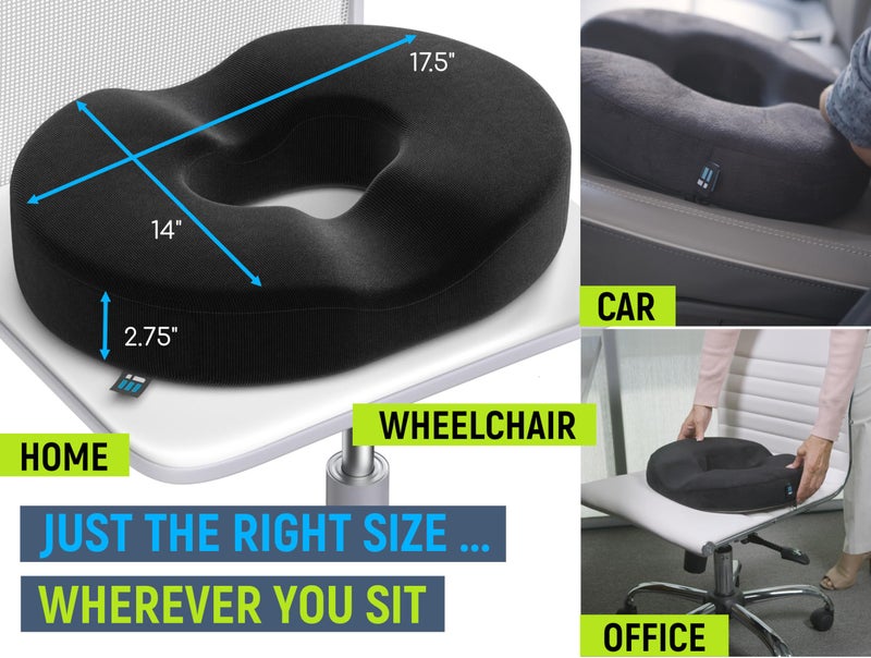 Ergonomic Innovations PT ENDORSED Donut Pillow for Tailbone Pain Relief, Hemorrhoid Pillow for Sitting, Donut Seat Cushion Post Surgery, Lifting Cushions for Postpartum Pregnancy, Coccyx, Bed Sore Cushion Butt Pillows - Image 5